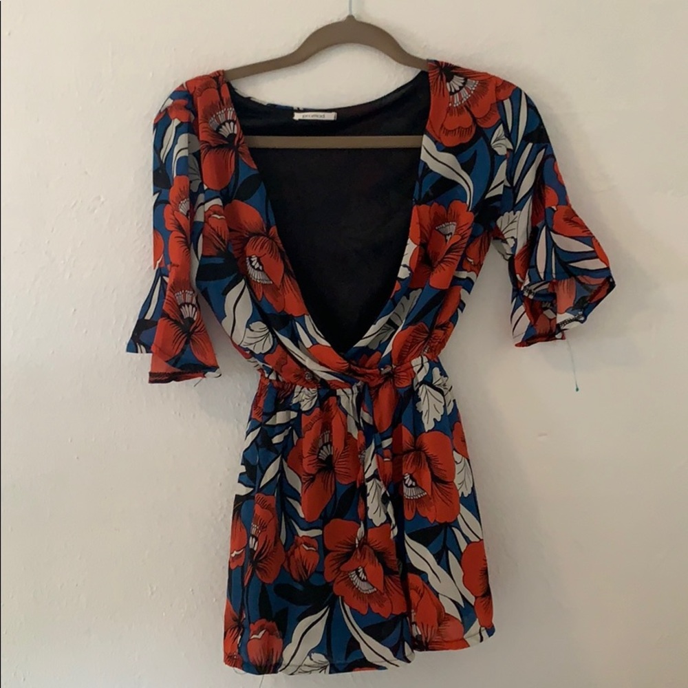 Floral-pattern romper, like new